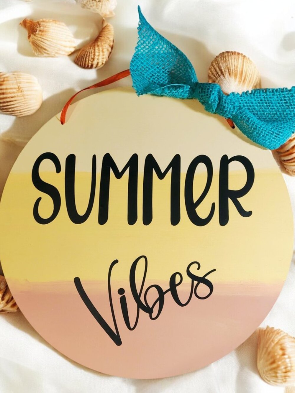 Wooden Summer Vibes Front Door Hanger Summer Decor